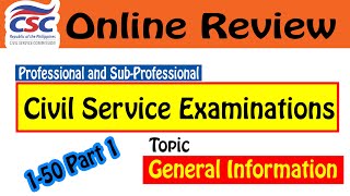 Civil Service Exam Reviewer General Information Part 1 2024 [upl. by Notxap138]