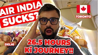 Delhi to Toronto Air India Flight Review  My longest flight  Free Canada SIM [upl. by Mirielle]