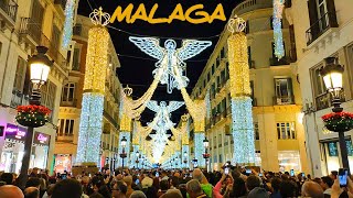 Malaga 🇪🇦 CHRISTMAS LIGHTS Costa del Sol Andalucía Spain 4K [upl. by Ahsinuq141]