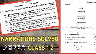 Class 12 English question paper solved 2023  AHSEC [upl. by Malet]