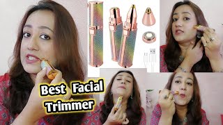 Portable Electric Eyebrow Trimmer Facial Hair Remover Face Lips Nose Hair Removal Trimmer [upl. by Ellerahs]