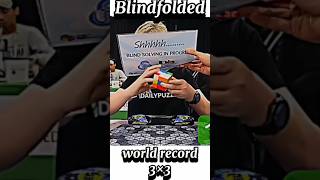 A Blindfolded Rubiks Cube World Record shorts [upl. by Eigroeg]