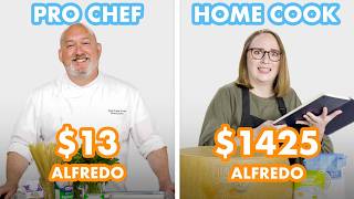 1425 vs 13 Fettuccine Alfredo Pro Chef amp Home Cook Swap Ingredients  Epicurious [upl. by Nirol]