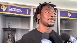 Rams’ Derion Kendrick talks about his clutch interception  Rams vs Seahawks Postgame 111923 [upl. by Sherie]