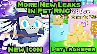 😱 PET TRANSFER PET RNG GAME ICON AND MORE  NEW LEAKS IN PET SIMULATOR 99 RNG [upl. by Hugon]