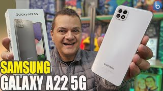 NOVO GALAXY A22 5G  Sim AGORA é a VERSÃO 5G E TÁ BEM DIFERENTE Unboxing e Impressões [upl. by Nomzzaj]