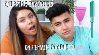 QUIZZING BOYFRIEND ON FEMALE PRODUCTS [upl. by Libenson]