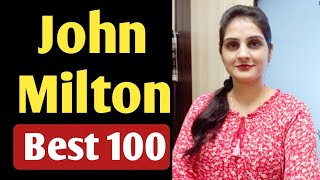 🔴JOHN MILTON  BEST 100 EXAM POINTS [upl. by Ztnahc234]