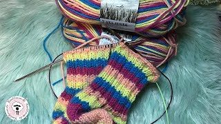 Elastisch abketten bei Socken  kein enger Sockenbund mehr  Strickanleitung  Woolhousede [upl. by Tisbee]