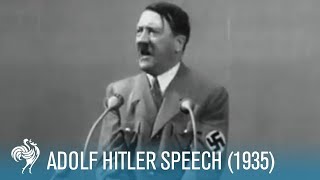 Adolf Hitler Speech at Krupp Factory in Germany 1935  British Pathé [upl. by Neleb]