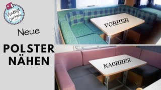 Wohnwagenpolster aus Bündchen nähen  Bürstner 550 TK [upl. by Kipper743]