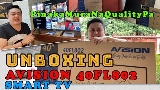 UNBOXING  AVISION 40FL802 SMART TV via LAZADA Part 1 Budget Friendly Ngunit Best Quality [upl. by Novehs]