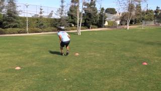 Agility Drills 3 Cone w Shuffles to Back Pedal  Sweat City Athletic Performance Training [upl. by Ahteral]