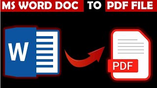 How to convert Ms word document into PDF file LH computer zoon [upl. by Kalina]