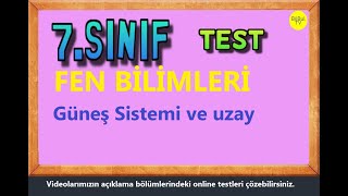 7 SINIF FEN BİLİMLERİ güneş sistemi ve ötesi test  online sınav [upl. by Anahsat]