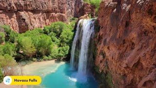 Hiking to Havasupai Falls Campground Supai Arizona June 3th 2023 [upl. by Cordelie]