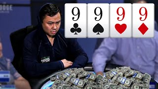 Poker Player Flops QUADS And GETS ALL THE CHIPS [upl. by Je]