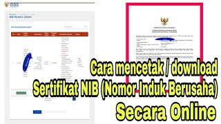 Cara mencetak  mendownload sertifikat NIB Nomor Induk Berusaha via online Hp [upl. by Annas956]