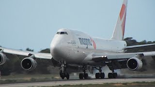 ¡SUPER HEAVY BOEING 7474F6 BDSF Magma Aviation Landing amp Taxi  PlaneSpotting Palma de Mallorca [upl. by Platt]