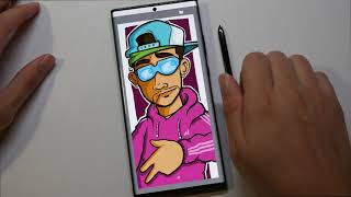 Penup vs Autodesk Sketchbook app  Graffiti Character on Samsung Note 20 Ultra [upl. by Assilac543]