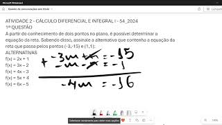 ATIVIDADE 2  CÁLCULO DIFERENCIAL E INTEGRAL I  542024 [upl. by Gingras]