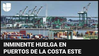 Puertos del este de EEUU amenazan con irse a huelga piden mejores salarios y condiciones laborales [upl. by Jacintha]