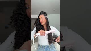 Curly hair girlies listen up straightener t3micro hairstyle t3hair hairtutorial hairtok [upl. by Braca]