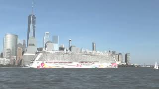 Norwegian Joy departing from NYC on June 16 2024 [upl. by Anier657]