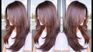 How to Easy Long Layered Haircut with Fringe Bangs Full Tutorial  Simple Hair Cutting Techniques [upl. by Alebasi77]