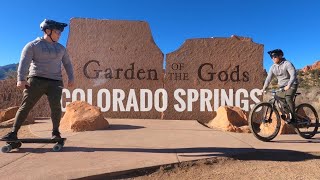 Biking trails and eSkating GARDEN OF THE GODS  Colorado Springs Colorado [upl. by Okin]