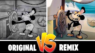 steamboat willie  ORIGINAL vs REMIX [upl. by Jauch]