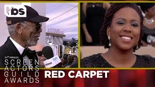 Morgan Freeman Red Carpet Interview  24th Annual SAG Awards  TBS [upl. by Sualk]