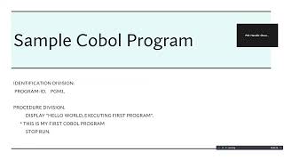 Session 3  Fundamentals Of Cobol [upl. by Wenn106]