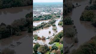 The rising water in Burton on trent floods also the stranded Omg circus van [upl. by Ebanreb662]