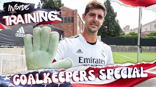 Thibaut Courtois training routine  Real Madrid  Goalkeepers [upl. by Gnuj]