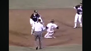 Rod Carew Attempted Flying Body Block on Bill Almon 52381 [upl. by Pangaro]