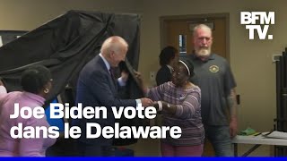 Présidentielle aux ÉtatsUnis Joe Biden vote par anticipation dans le Delaware [upl. by Kerrill]