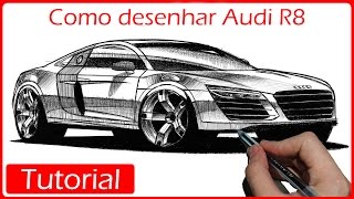 COMO DESENHAR CARROS Audi R8 [upl. by Olivia]