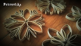 DIY  How to make Toilet Paper Roll Snowflakes and Christmas Flower [upl. by Thomsen]