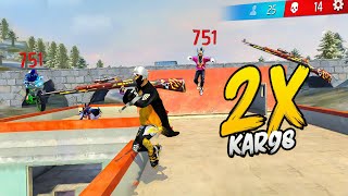 2x Kar98k Challenge😮 Op 1 Vs 4 Gameplay 🤯 Free Fire [upl. by Bartle]