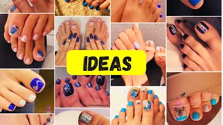 🦋 Uñas para Pies en Tono Azul Sencillas Ideas y Diseños  Nailsuper ⭐ [upl. by Alleunamme]