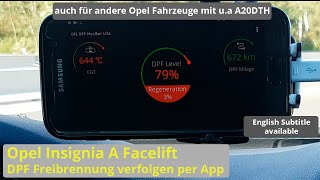 Dieselpartikelfilter DFP RegenerationFreibrennen bei Opel Fahrzeugen per App verfolgen [upl. by Asirral]