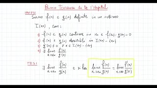 MATEMATICA Primo teorema di De lHopital  enunciato e dimostrazione [upl. by Trbor129]