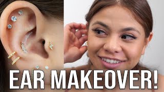 FROM 0 TO 12 PIERCINGS IN ONE DAY EAR MAKEOVER [upl. by Paske]