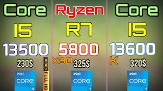 I5 13500 vs I5 13600K vs R7 5800X3D vs R5 7600 1080p gaming test RTX 4090 MULTITASKING Benchmark [upl. by Aramot]