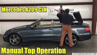 Mercedes A209 CLK  How To Manually Operate The Top [upl. by Miguel983]