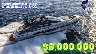 PERSHING 9X  Luxury sporty and modern yacht price 8000000 [upl. by Ericha]