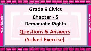 Ch 5 Democratic Rights Civics Grade 9 CBSE Solved Exercise with Hindi explanation [upl. by Kcam553]