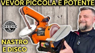 Piccola ma potente levigatrice a nastro e a disco per tubi legno e metallo 250W vevor Muscarella [upl. by Hoem]