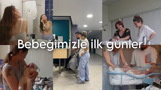 Yenidoğan bebeğimizle ilk günler👶🏼 İlk deneyimler hastanede ilk banyo Sezaryen sonrası süreç vlog [upl. by Carmencita]